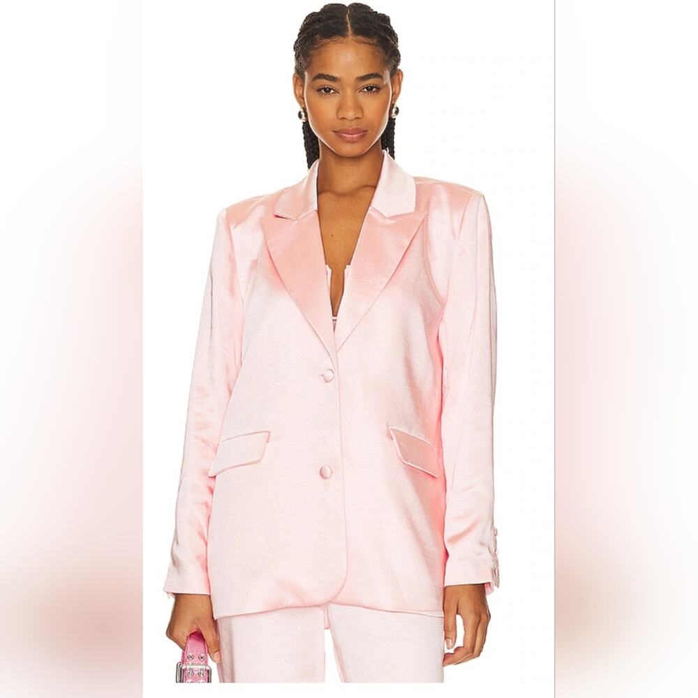 NWT Good American Pink Satin Blazer – Size 0 - Picture 4 of 14